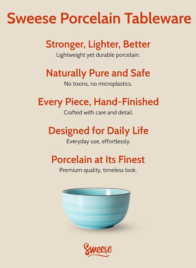 Sweese 10 Oz Ceramic Ice Cream Bowls, Dishwasher Microwave Safe Dessert Bowls - Image 7