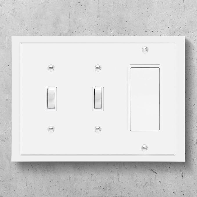 Modern Edge Decorative Wall Plate Switch Plate Outlet Cover, Durable Solid Zinc - Image 2