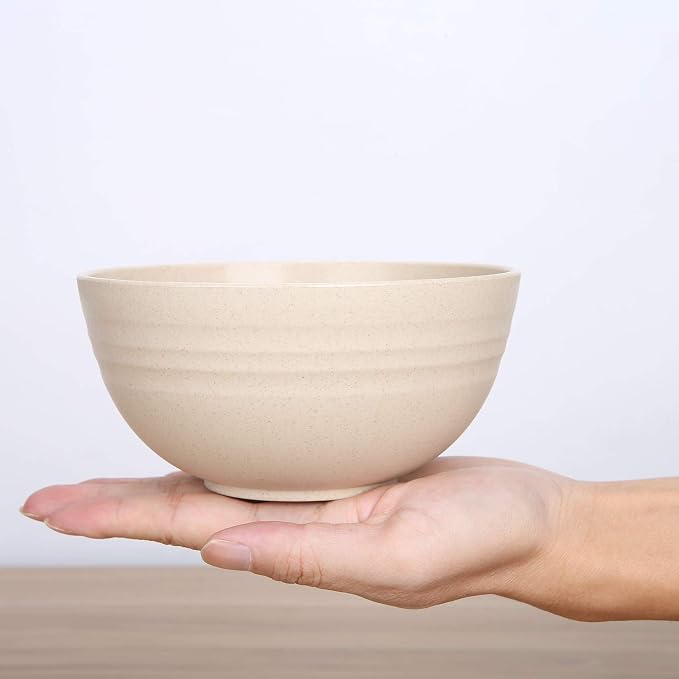 Unbreakable Cereal Bowls - 24 oz Reusable Wheat Straw Bowl Set of 4 - - Image 7