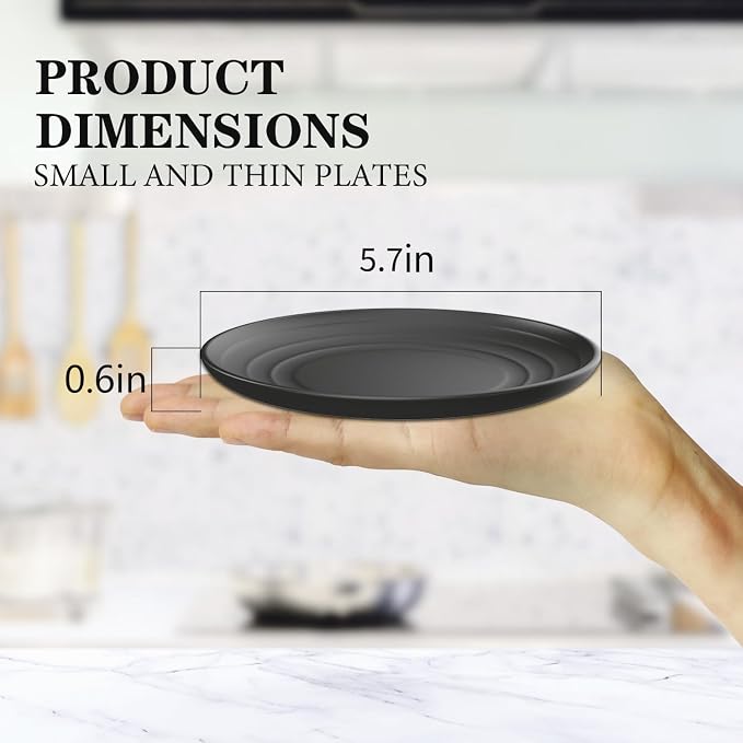 5.7 Inch Dessert Plates Set of 8, Unbreakable Wheat Straw Plate Appetizer Plates - Image 7