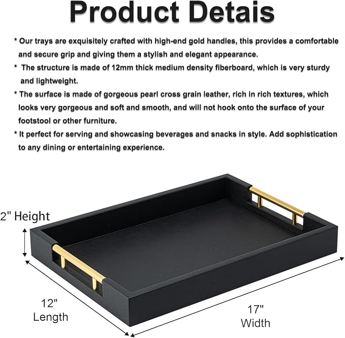 Black Rectangle Serving Tray - Image 5