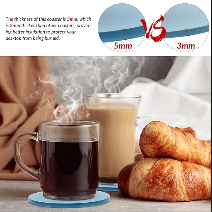 4 Pack Gradient Round Acrylic Coasters, 3.8in | Thick, Heat Resistant, Non-Slip - Image 5