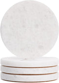 Pure White Marble Coasters Set of 4, Elegant ICY Crystal Coasters by YONGHEE