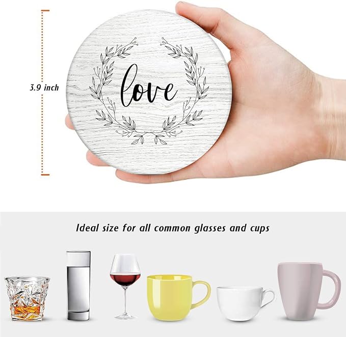 Coasters for Drinks, Ceramic Stone - Image 4