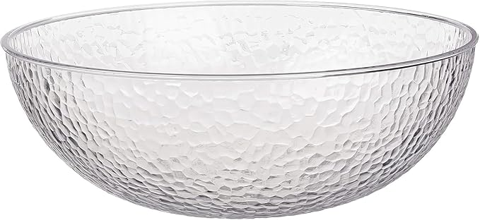 Lillian Collection Stunning Clear Plastic Round Hammered Bowl by Lillian