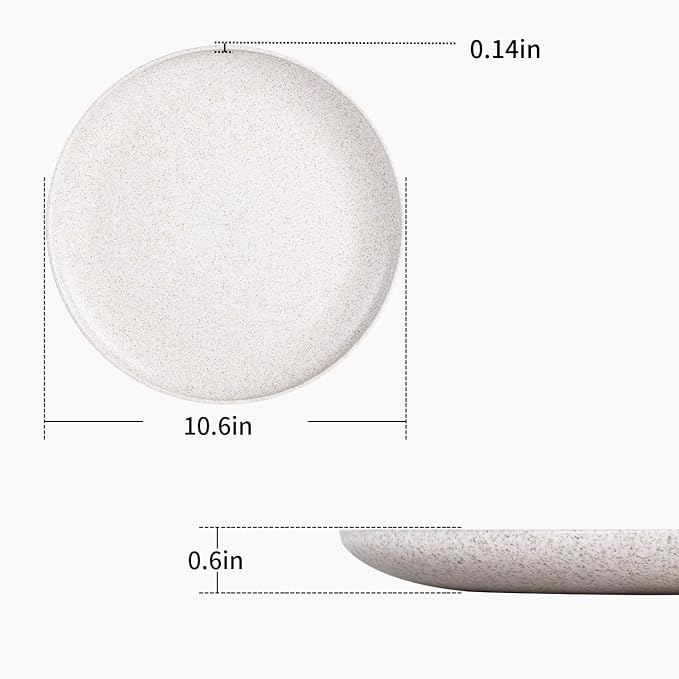 MISS BIG Wheat Straw Plates Set of 8, 10 Inch Dinner Plates, BPA Free | - Image 5