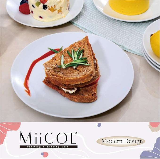 Miicol Ceramic Appetizer Plates Set of 6, Small Dinner Plates, Modern Round - Image 9