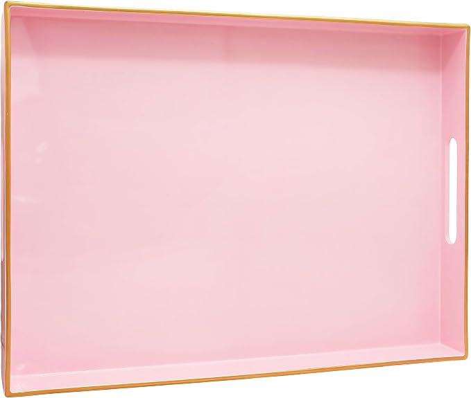 15.8x11.8 Pink Plastic Serving Tray by Unknown