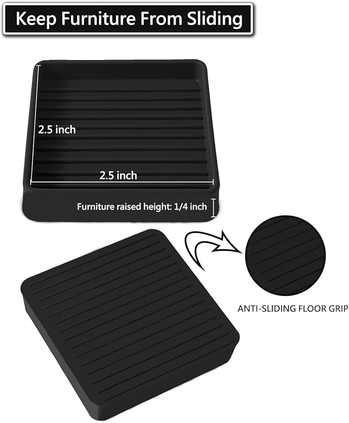 Jayen Non Slip Furniture Caster Cups Coasters Pads - Image 6