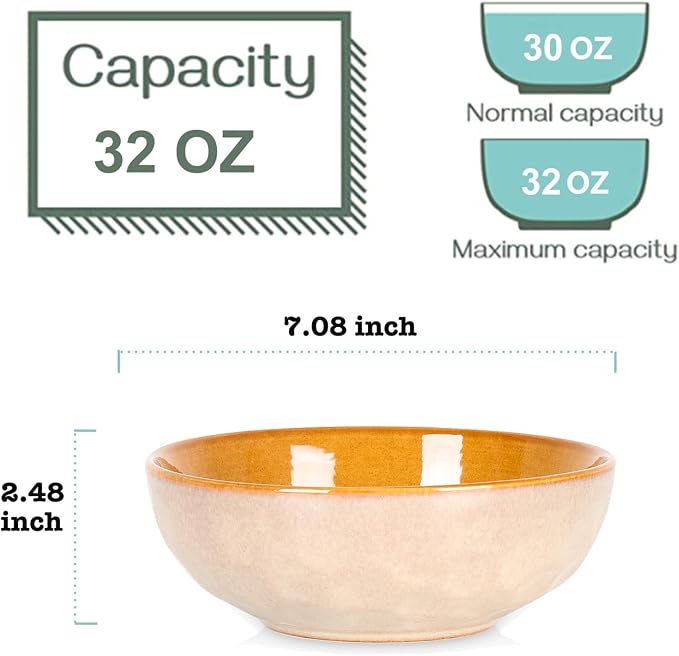 vicrays Ceramic Salad Bowls Set - Image 2