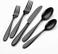 40-Piece Black Silverware Set, Flatware Set by Remoxye