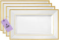 Plastic Serving Tray & Platter Set White Gold Rim Disposable Serving Trays & by Yumchikel