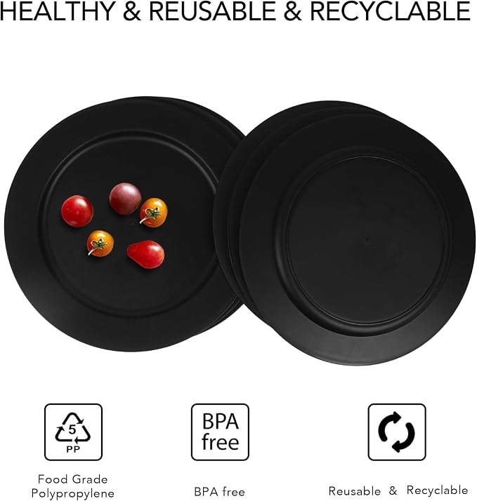 10inch/6pcs Dishwasher & Microwave Safe Wheat Straw Plates, Alternative - Image 5