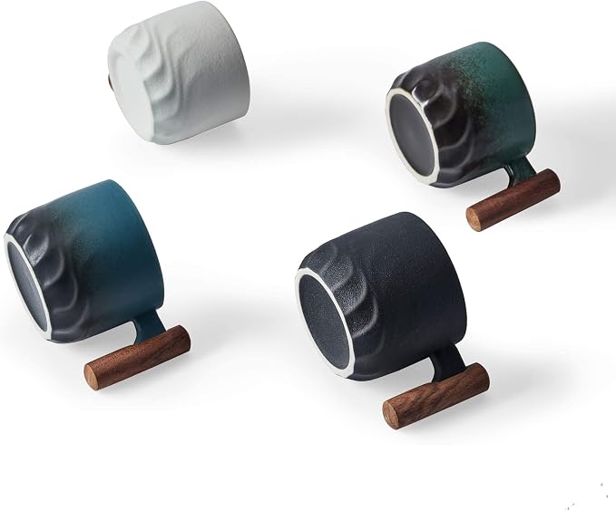 Ceramic Espresso Cups with Wooden Handle Espresso Shot Cups Ceramic Tea Cups - Image 7