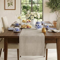 Classic Linen™ by D'Moksha Natural Table Runner 90 Inches Long, 100% Pure Linen by DMokshaHomes