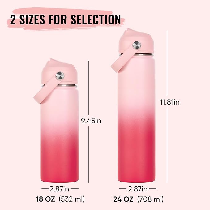 Fijinhom 18oz Insulated Stainless Steel Water Bottle, Wide Mouth Double Wall - Image 3