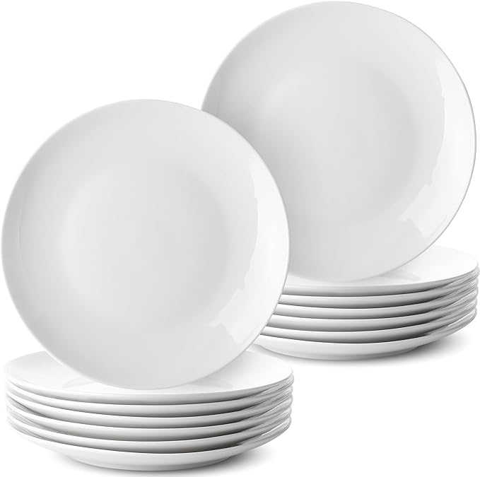 BTaT- White Dessert Plates, 8 inch, Small Plates by BrewToATea