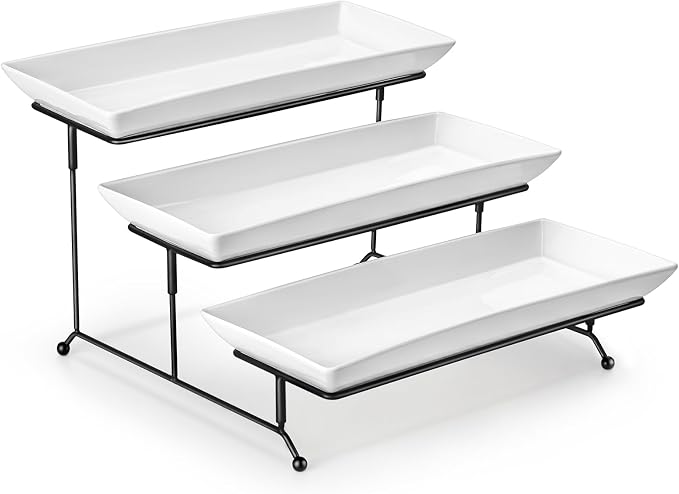 MALACASA 3 Tier Serving Trays, 14 Inch | Tiered Cupcake Stand by MALACASA
