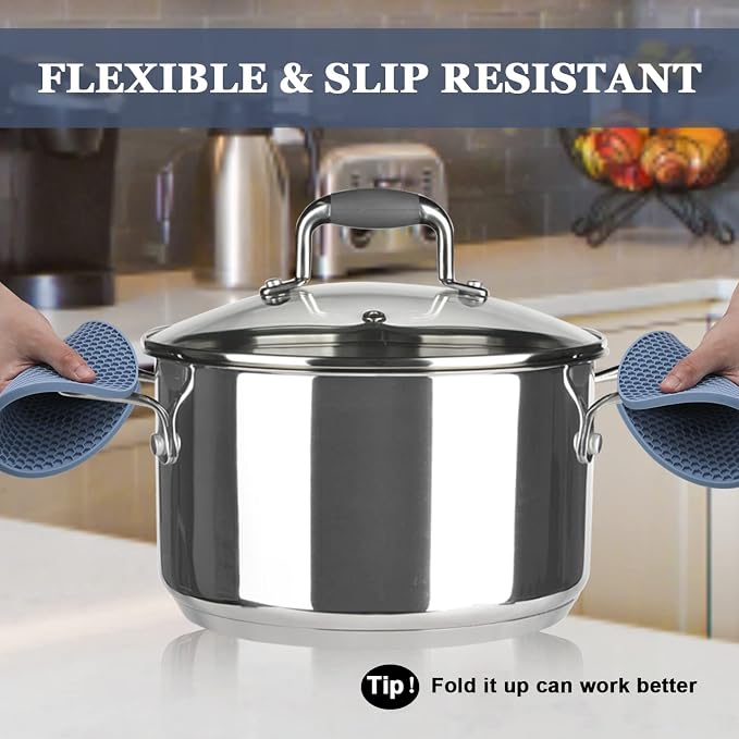 Silicone Trivets for Hot Dishes, Heat Resistant Non-Slip Silicone Trivet Mats - Image 4