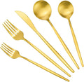 Matte Gold Stainless Steel Flatware Set by ROMAWARE
