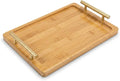 PEKER Wooden Serving Tray with Metal Handles, Ottoman & Home Décor, Wooden Food by Unknown