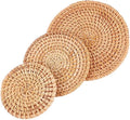 3Pcs Handmade Natural Rattan Coasters by Unknown