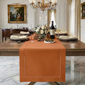 Signature Linen™ by D'Moksha Rust Table Runner 84 Inches Long, 100% Pure Linen by DMokshaHomes