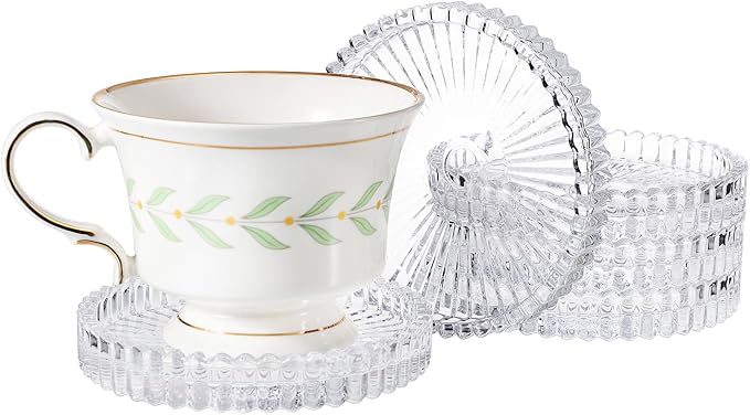 Modern Clear Coaster Set of 5- Glass Coasters - Image 7