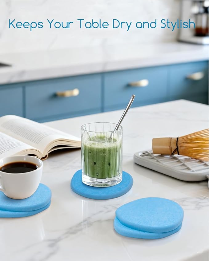 Diatomaceous Earth Coasters, Heat-Resistant, Modern Stone Design, Dark Gray - Image 4