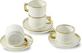 LETAOTAO Espresso Cups Set of 4, 3oz Espresso Cups and Saucers | Ceramic Coffee by LETAOTAO