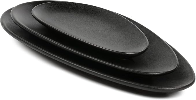 vicrays Large Oval Serving Platters, Stackable Serving Trays Serving Plates by VicraysCeramic