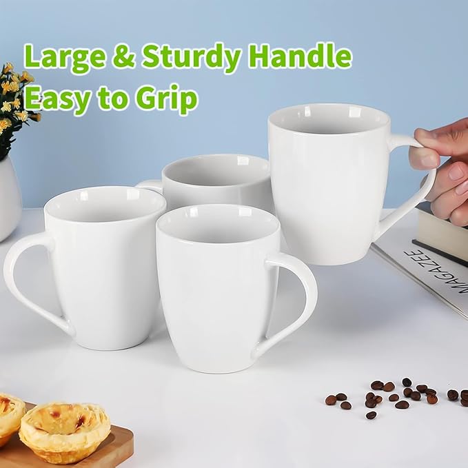 Mfacoy Porcelain Coffee Mugs Set of 6, 13 Ounce Coffee Cups - Image 4