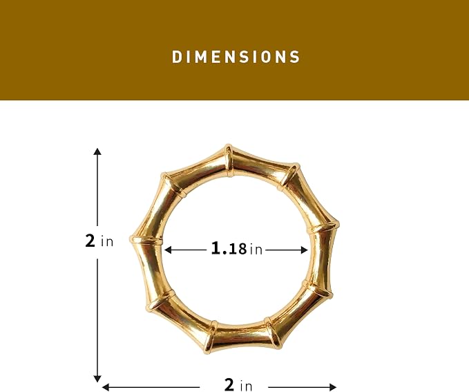 Shining Gold Bamboo Napkin Rings Set of 4 - Image 6