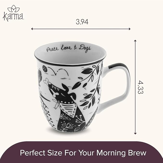 Karma Gifts 14 oz Black and White Boho Mug Western - Image 7