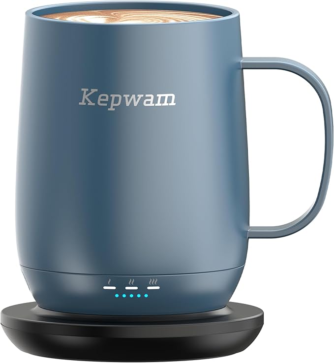Kepwam Self-Heating Coffee Mug T2, 16oz Electric Heated Mug Hot Up to 149℉ | No by Kepwam