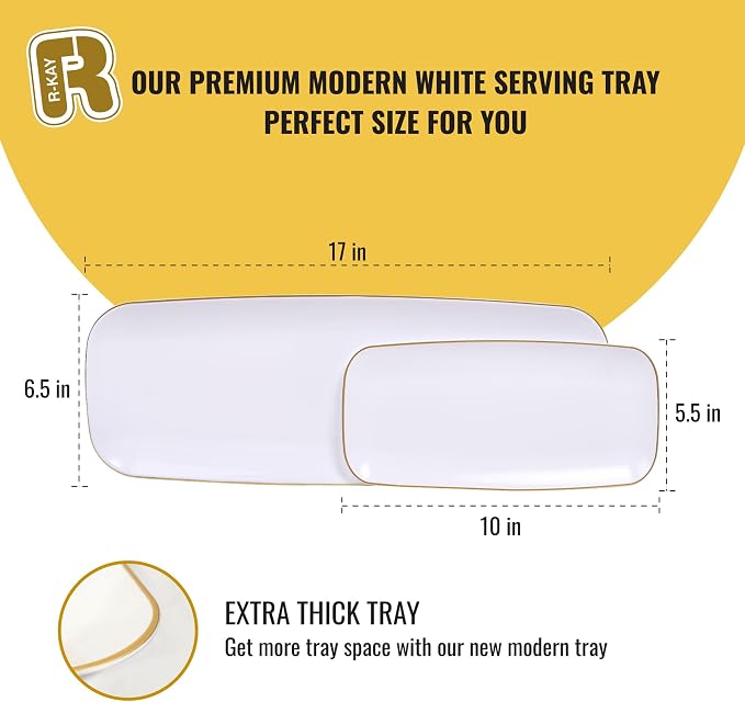 R-kay 4 Pack Plastic Serving Trays - Image 5