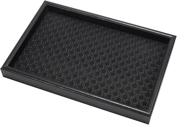 Valet Tray Leather Base Wooden Catchall Tray, EDC Organizer by Unknown