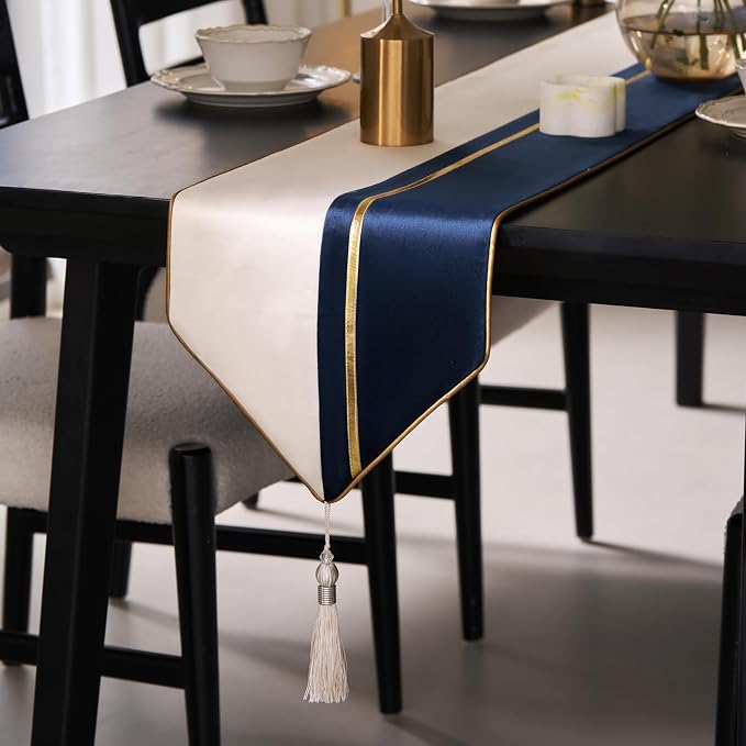 Avigers Table Runner 12 x 108 Inch, Tassels | Faux Silk double-layer accent by Avigers