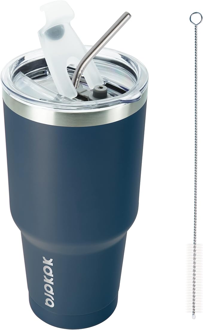 BJPKPK 30 oz Tumbler with Lid and Straw, Insulated Stainless Steel Cup | Double by BJPKPK