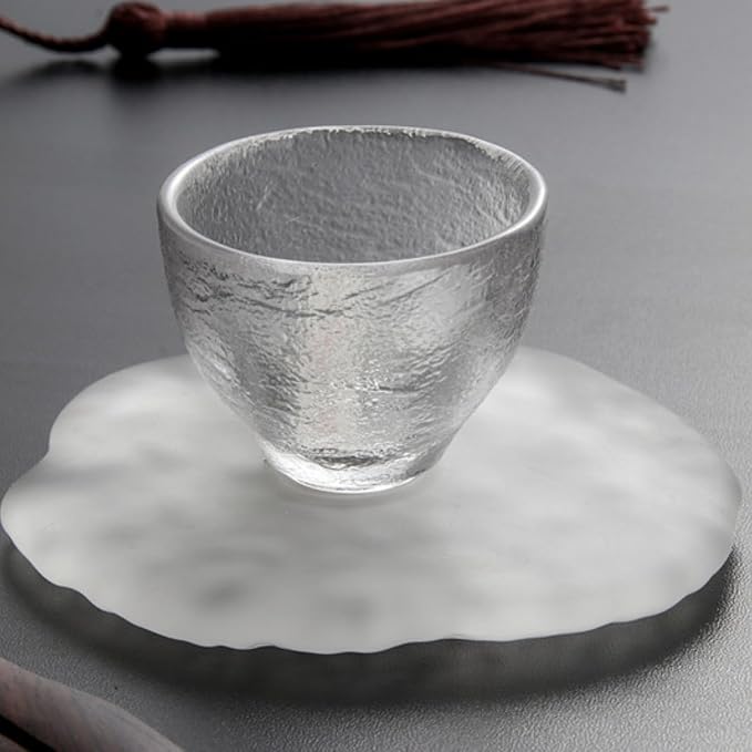 Lead-Free Crystal Glass Round Coasters, 11cm Thickened and Durable, Japanese - Image 4