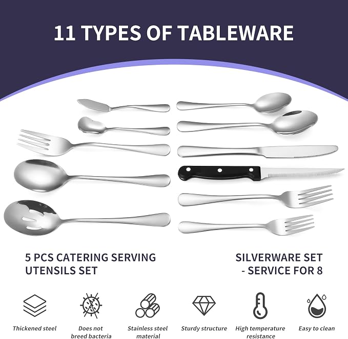 Lazycorner 53 Piece Silverware Set - Image 2