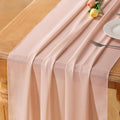 Peach Pink Chiffon Table Runner Summer Boho Wedding Birthday Party Decor | 10ft by Socomi