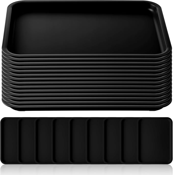 Gerrii 18 Pcs Plastic Fast Food Trays Bulk Restaurant Serving Cafeteria Tray by Gerrii