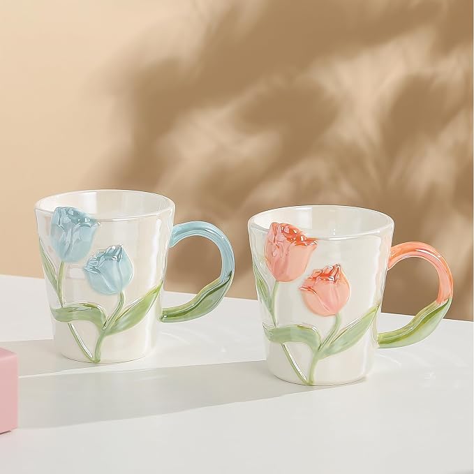 Hand Drawn Ceramic Coffee Mug 11.8Oz, Personalized Cute Tea Cup - Image 4