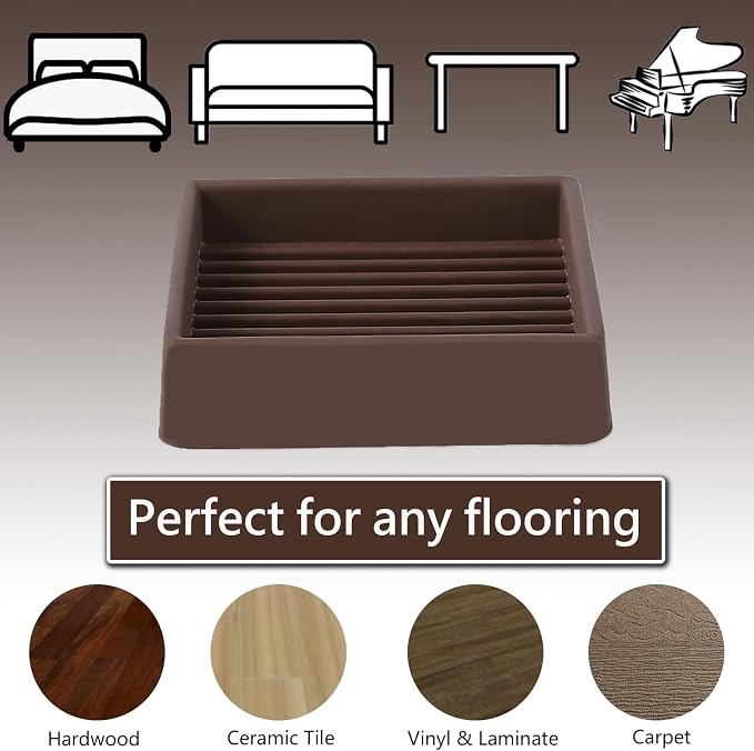 Jayen Non Slip Furniture Caster Cups Coasters Pads - Image 2