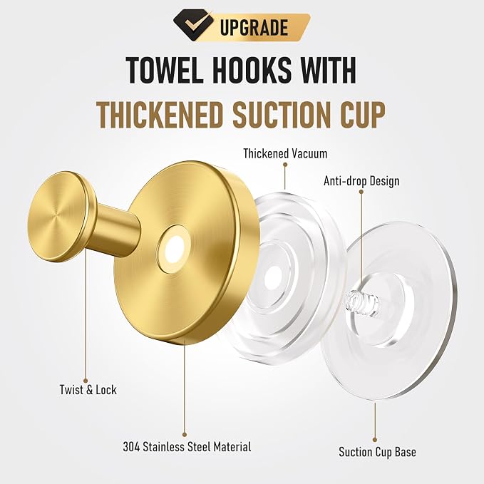 Suction Cup Hooks for Shower, Shower Hooks for Inside Shower, No Drill Bathroom - Image 4
