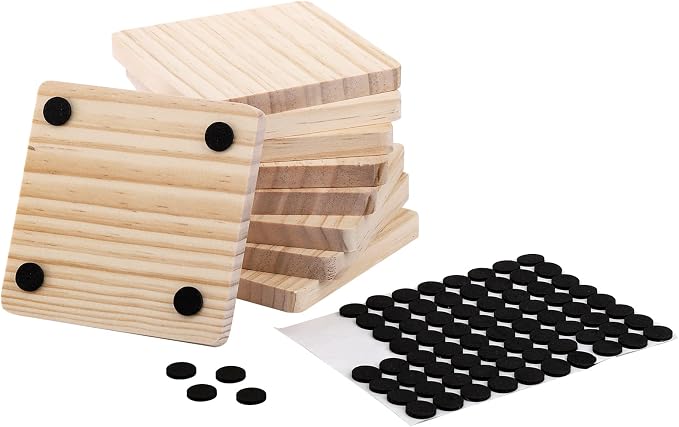 Dicunoy 20 Pack Unfinished Wood Coasters, Square Coasters - Image 8