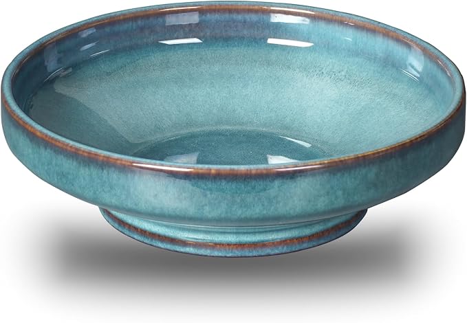 Ceramic Fruit Bowl for Kitchen Counter, Decorative Pedestal Bowl for Table by STE-CER
