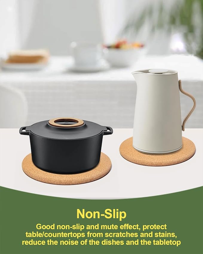 4 PCS Heat Resistant Cork Trivets - Image 4