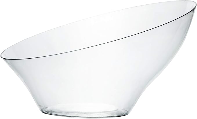 PLASTICPRO Disposable Angled Plastic Bowls Round Large Serving Bowl, Elegant by PLASTICPRO